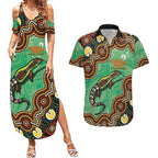 Personalised Australia Goanna NAIDOC Week 2026 Couples Matching Summer Maxi Dress and Hawaiian Shirt 50 Years of Deadly Aboriginal Art