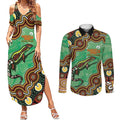 Personalised Australia Goanna NAIDOC Week 2026 Couples Matching Summer Maxi Dress and Long Sleeve Button Shirt 50 Years of Deadly Aboriginal Art