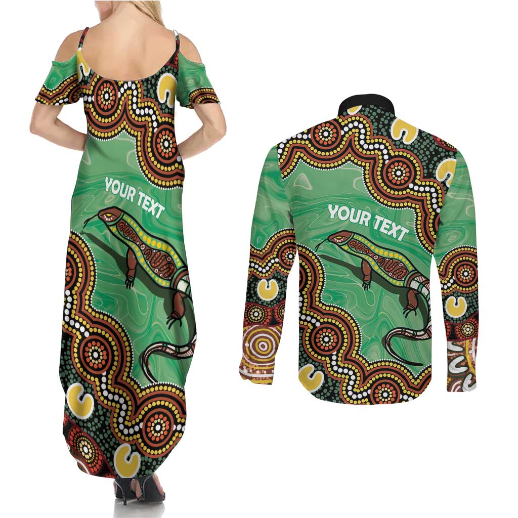 Personalised Australia Goanna NAIDOC Week 2026 Couples Matching Summer Maxi Dress and Long Sleeve Button Shirt 50 Years of Deadly Aboriginal Art