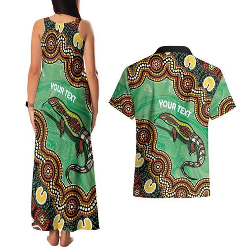 Personalised Australia Goanna NAIDOC Week 2026 Couples Matching Tank Maxi Dress and Hawaiian Shirt 50 Years of Deadly Aboriginal Art
