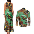 Personalised Australia Goanna NAIDOC Week 2026 Couples Matching Tank Maxi Dress and Long Sleeve Button Shirt 50 Years of Deadly Aboriginal Art