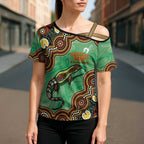 Personalised Australia Goanna NAIDOC Week 2026 Cross Shoulder Shirt 50 Years of Deadly Aboriginal Art