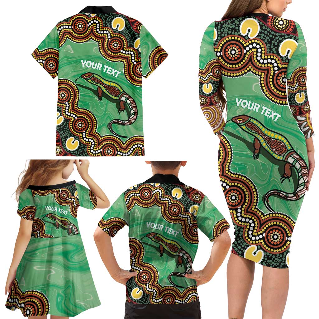 Personalised Australia Goanna NAIDOC Week 2026 Family Matching Long Sleeve Bodycon Dress and Hawaiian Shirt 50 Years of Deadly Aboriginal Art