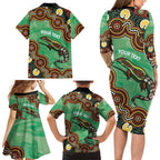 Personalised Australia Goanna NAIDOC Week 2026 Family Matching Long Sleeve Bodycon Dress and Hawaiian Shirt 50 Years of Deadly Aboriginal Art
