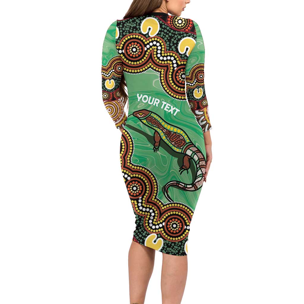 Personalised Australia Goanna NAIDOC Week 2026 Family Matching Long Sleeve Bodycon Dress and Hawaiian Shirt 50 Years of Deadly Aboriginal Art