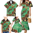 Personalised Australia Goanna NAIDOC Week 2026 Family Matching Mermaid Dress and Hawaiian Shirt 50 Years of Deadly Aboriginal Art
