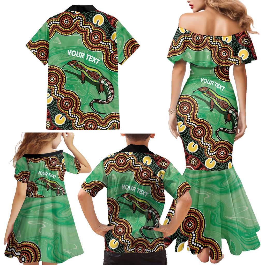 Personalised Australia Goanna NAIDOC Week 2026 Family Matching Mermaid Dress and Hawaiian Shirt 50 Years of Deadly Aboriginal Art