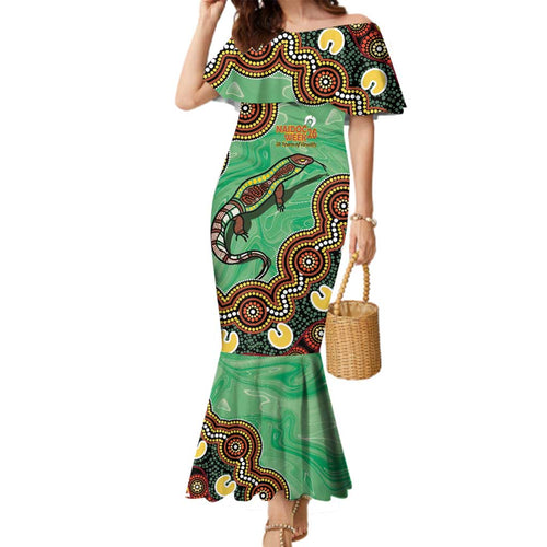 Personalised Australia Goanna NAIDOC Week 2026 Family Matching Mermaid Dress and Hawaiian Shirt 50 Years of Deadly Aboriginal Art