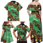 Personalised Australia Goanna NAIDOC Week 2026 Family Matching Off Shoulder Maxi Dress and Hawaiian Shirt 50 Years of Deadly Aboriginal Art
