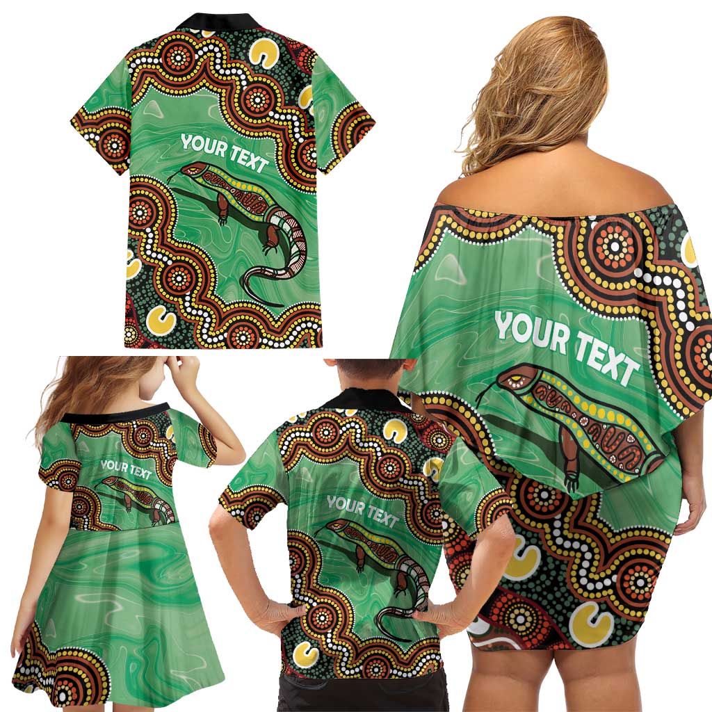 Personalised Australia Goanna NAIDOC Week 2026 Family Matching Off Shoulder Short Dress and Hawaiian Shirt 50 Years of Deadly Aboriginal Art
