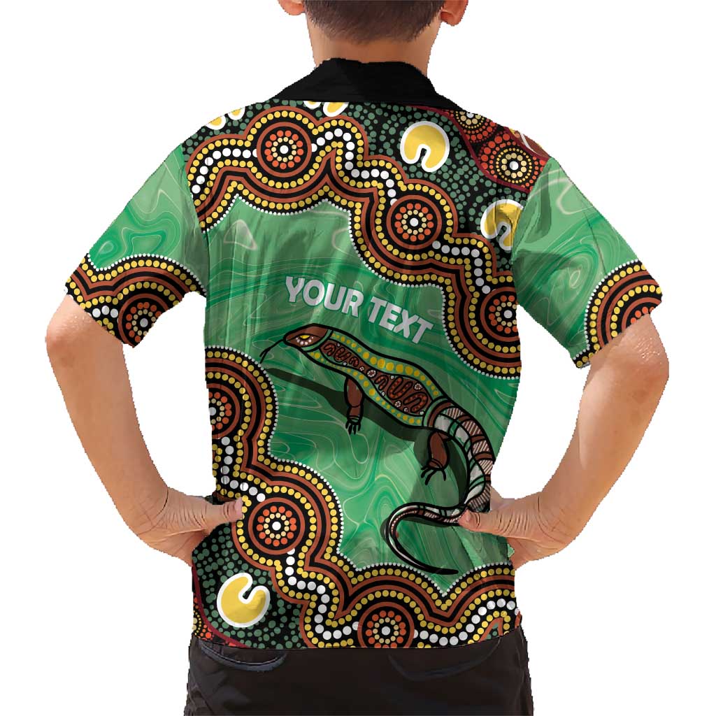Personalised Australia Goanna NAIDOC Week 2026 Family Matching Short Sleeve Bodycon Dress and Hawaiian Shirt 50 Years of Deadly Aboriginal Art