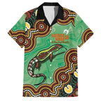 Personalised Australia Goanna NAIDOC Week 2026 Family Matching Short Sleeve Bodycon Dress and Hawaiian Shirt 50 Years of Deadly Aboriginal Art