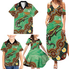 Personalised Australia Goanna NAIDOC Week 2026 Family Matching Summer Maxi Dress and Hawaiian Shirt 50 Years of Deadly Aboriginal Art