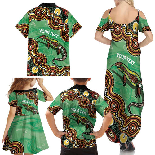 Personalised Australia Goanna NAIDOC Week 2026 Family Matching Summer Maxi Dress and Hawaiian Shirt 50 Years of Deadly Aboriginal Art