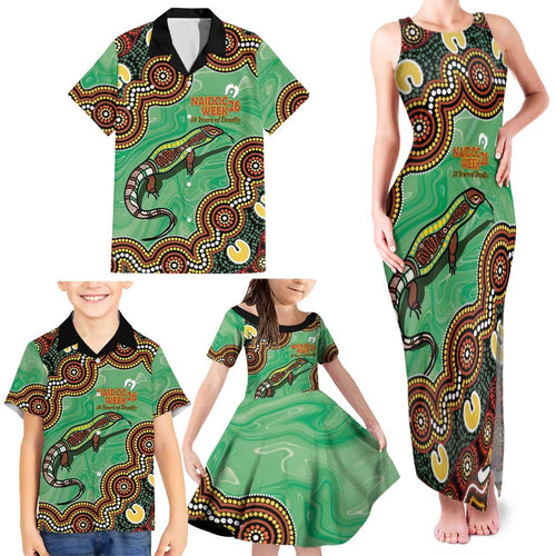 Personalised Australia Goanna NAIDOC Week 2026 Family Matching Tank Maxi Dress and Hawaiian Shirt 50 Years of Deadly Aboriginal Art