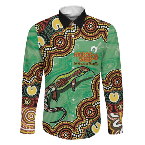 Personalised Australia Goanna NAIDOC Week 2026 Family Matching Tank Maxi Dress and Hawaiian Shirt 50 Years of Deadly Aboriginal Art