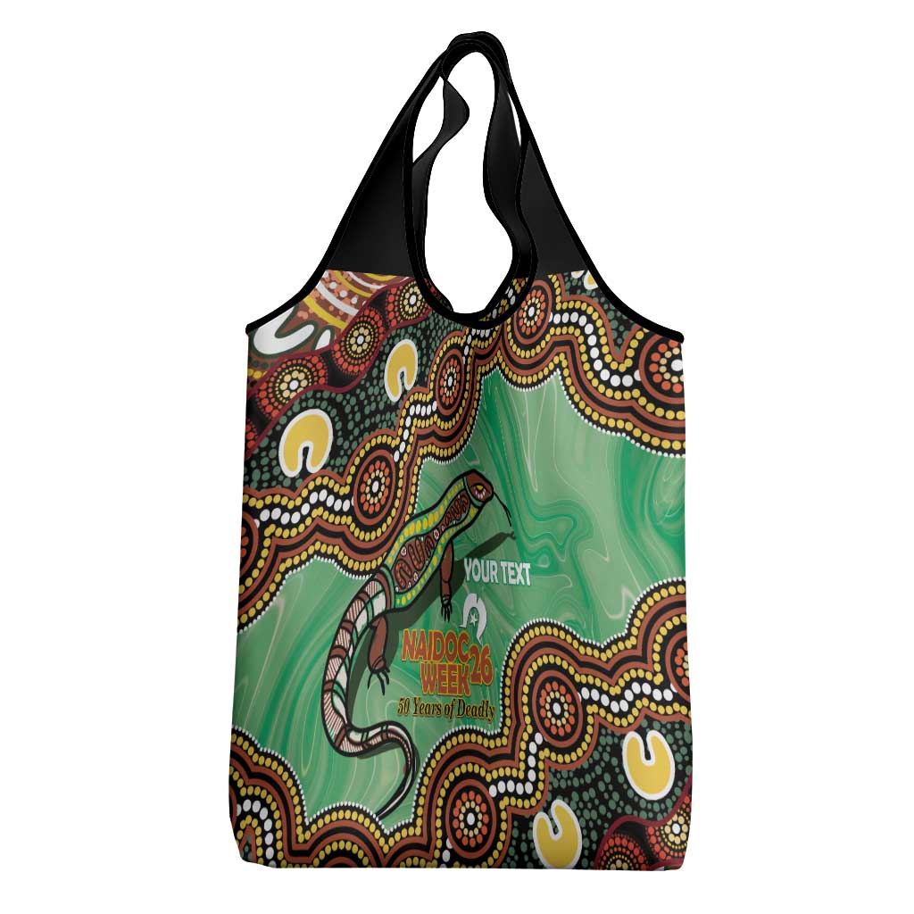 Personalised Australia Goanna NAIDOC Week 2026 Grocery Bag 50 Years of Deadly Aboriginal Art