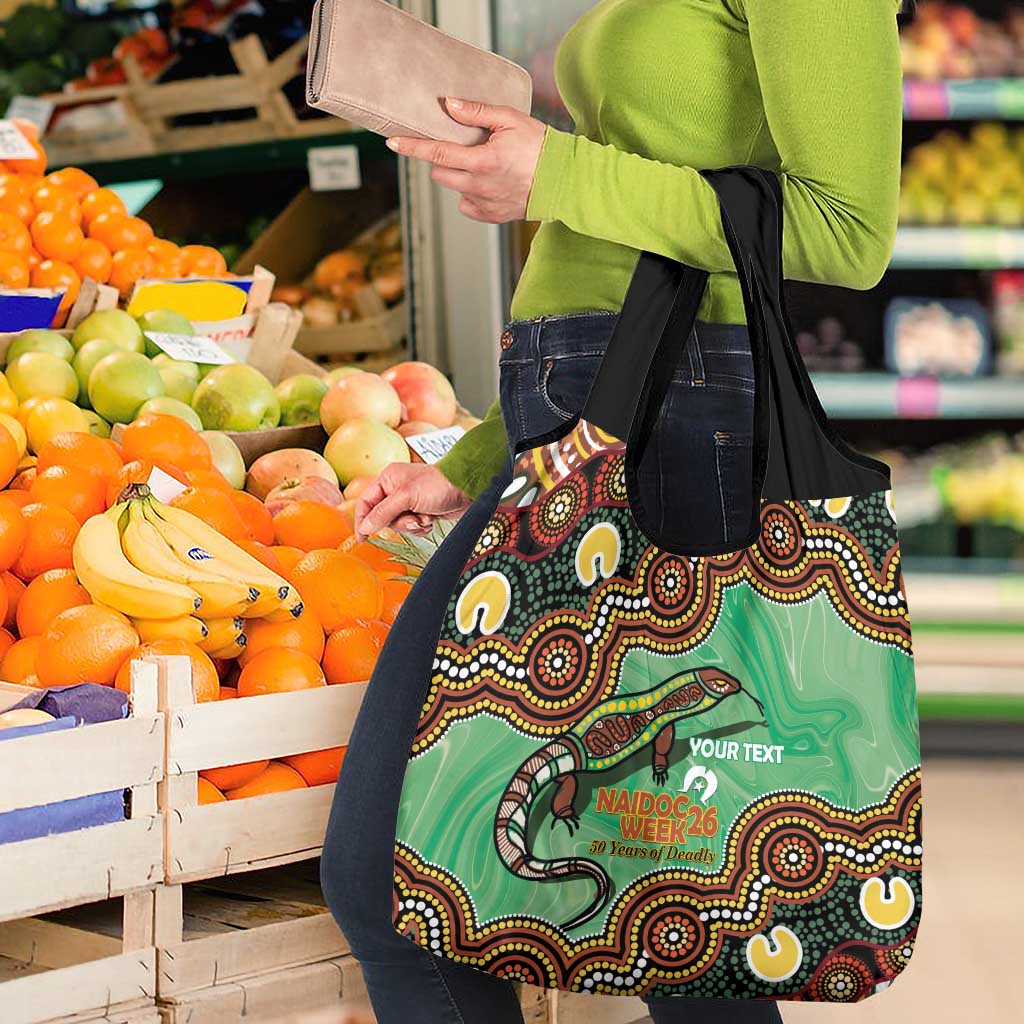 Personalised Australia Goanna NAIDOC Week 2026 Grocery Bag 50 Years of Deadly Aboriginal Art