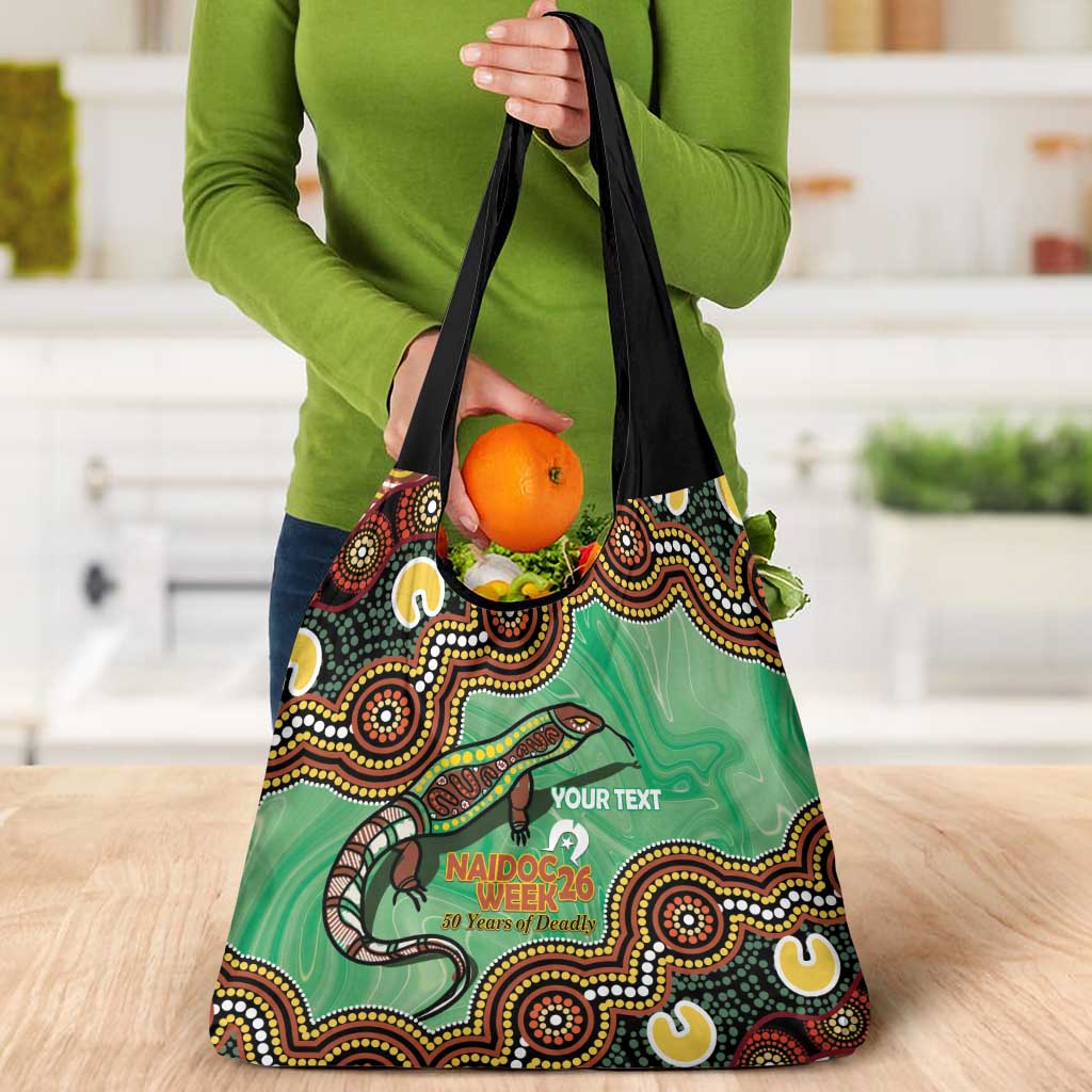 Personalised Australia Goanna NAIDOC Week 2026 Grocery Bag 50 Years of Deadly Aboriginal Art