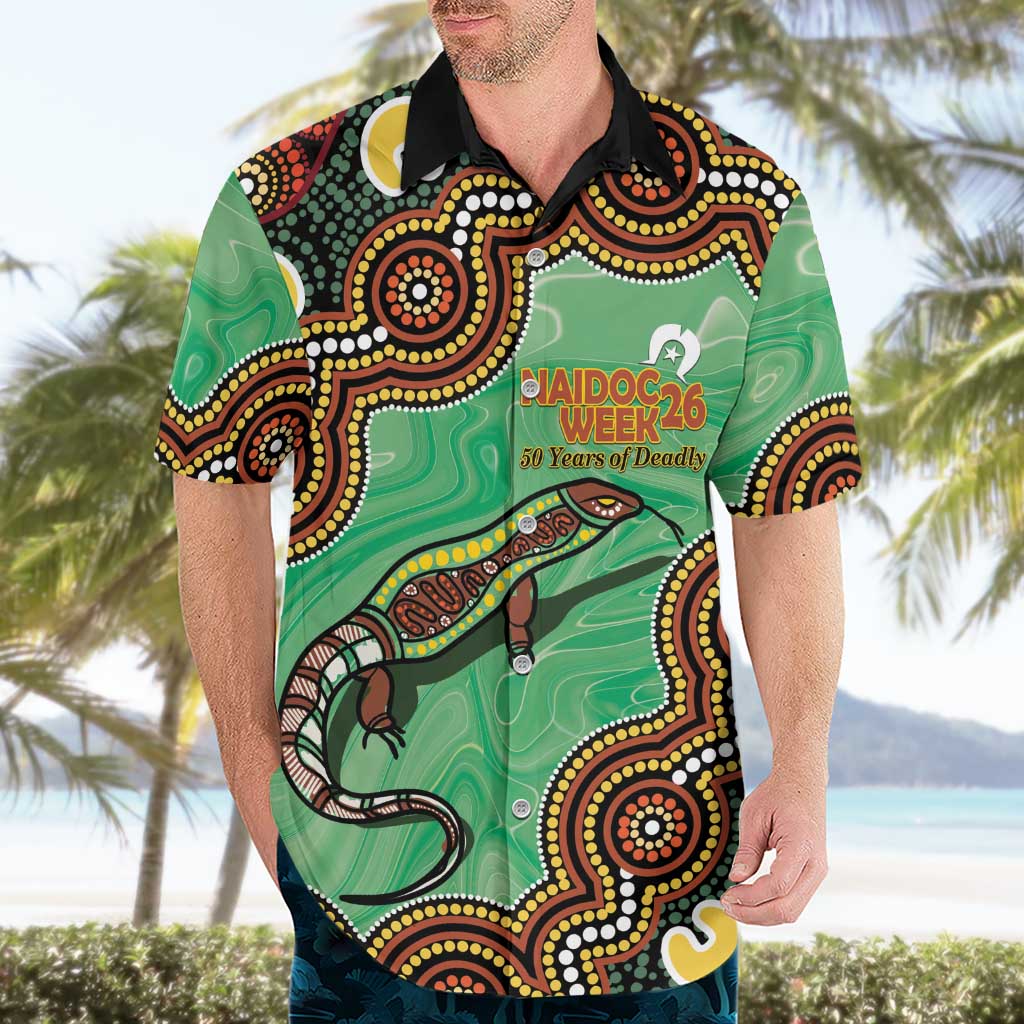 Personalised Australia Goanna NAIDOC Week 2026 Hawaiian Shirt 50 Years of Deadly Aboriginal Art