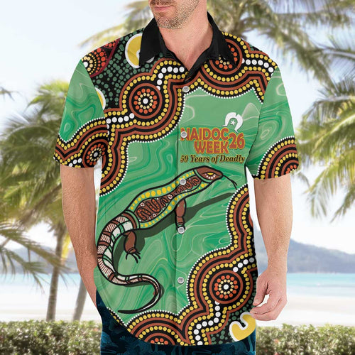 Personalised Australia Goanna NAIDOC Week 2026 Hawaiian Shirt 50 Years of Deadly Aboriginal Art