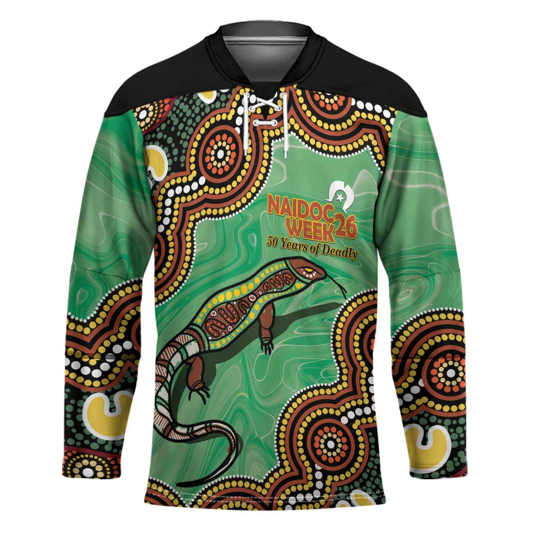 Personalised Australia Goanna NAIDOC Week 2026 Hockey Jersey 50 Years of Deadly Aboriginal Art