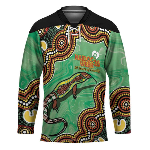 Personalised Australia Goanna NAIDOC Week 2026 Hockey Jersey 50 Years of Deadly Aboriginal Art
