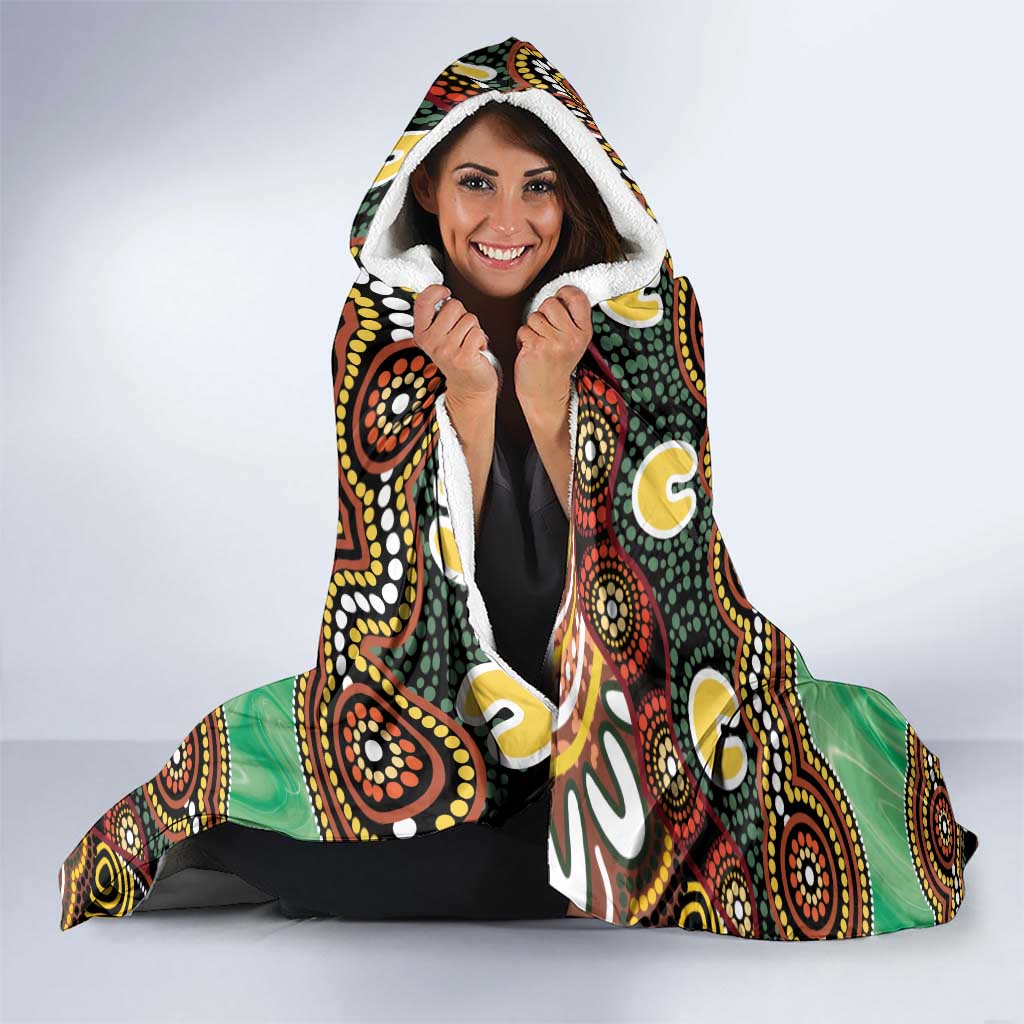 Personalised Australia Goanna NAIDOC Week 2026 Hooded Blanket 50 Years of Deadly Aboriginal Art