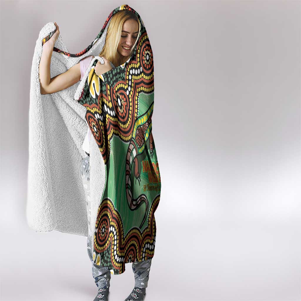 Personalised Australia Goanna NAIDOC Week 2026 Hooded Blanket 50 Years of Deadly Aboriginal Art