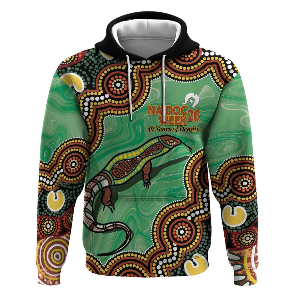 Personalised Australia Goanna NAIDOC Week 2026 Hoodie 50 Years of Deadly Aboriginal Art