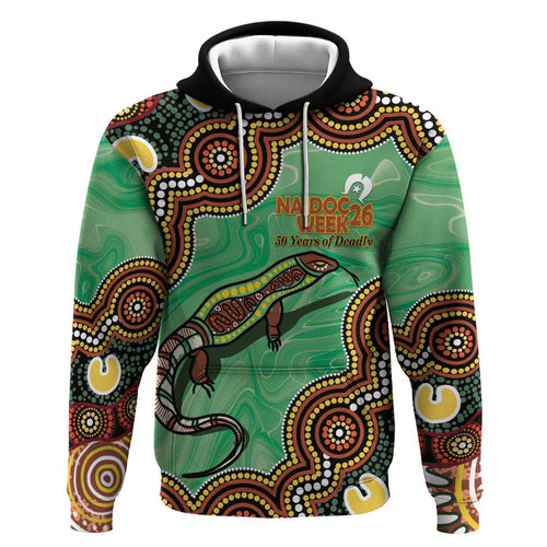 Personalised Australia Goanna NAIDOC Week 2026 Hoodie 50 Years of Deadly Aboriginal Art