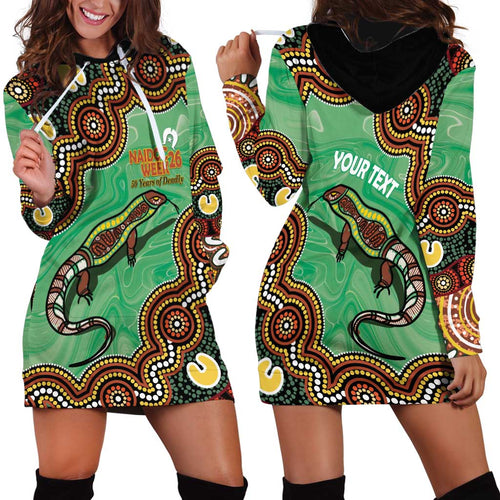 Personalised Australia Goanna NAIDOC Week 2026 Hoodie Dress 50 Years of Deadly Aboriginal Art