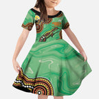 Personalised Australia Goanna NAIDOC Week 2026 Kid Short Sleeve Dress 50 Years of Deadly Aboriginal Art