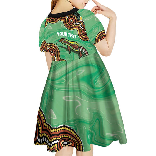 Personalised Australia Goanna NAIDOC Week 2026 Kid Short Sleeve Dress 50 Years of Deadly Aboriginal Art
