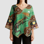 Personalised Australia Goanna NAIDOC Week 2026 Kimono Sleeve Blouse 50 Years of Deadly Aboriginal Art
