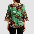 Personalised Australia Goanna NAIDOC Week 2026 Kimono Sleeve Blouse 50 Years of Deadly Aboriginal Art