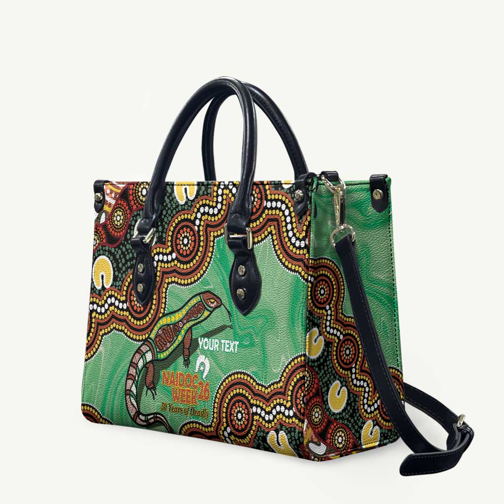 Personalised Australia Goanna NAIDOC Week 2026 Leather Bag 50 Years of Deadly Aboriginal Art
