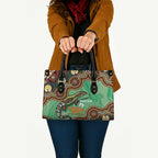 Personalised Australia Goanna NAIDOC Week 2026 Leather Bag 50 Years of Deadly Aboriginal Art