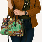 Personalised Australia Goanna NAIDOC Week 2026 Leather Bag 50 Years of Deadly Aboriginal Art