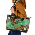Personalised Australia Goanna NAIDOC Week 2026 Leather Tote Bag 50 Years of Deadly Aboriginal Art