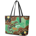 Personalised Australia Goanna NAIDOC Week 2026 Leather Tote Bag 50 Years of Deadly Aboriginal Art