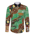 Personalised Australia Goanna NAIDOC Week 2026 Long Sleeve Button Shirt 50 Years of Deadly Aboriginal Art