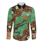 Personalised Australia Goanna NAIDOC Week 2026 Long Sleeve Button Shirt 50 Years of Deadly Aboriginal Art