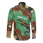 Personalised Australia Goanna NAIDOC Week 2026 Long Sleeve Button Shirt 50 Years of Deadly Aboriginal Art