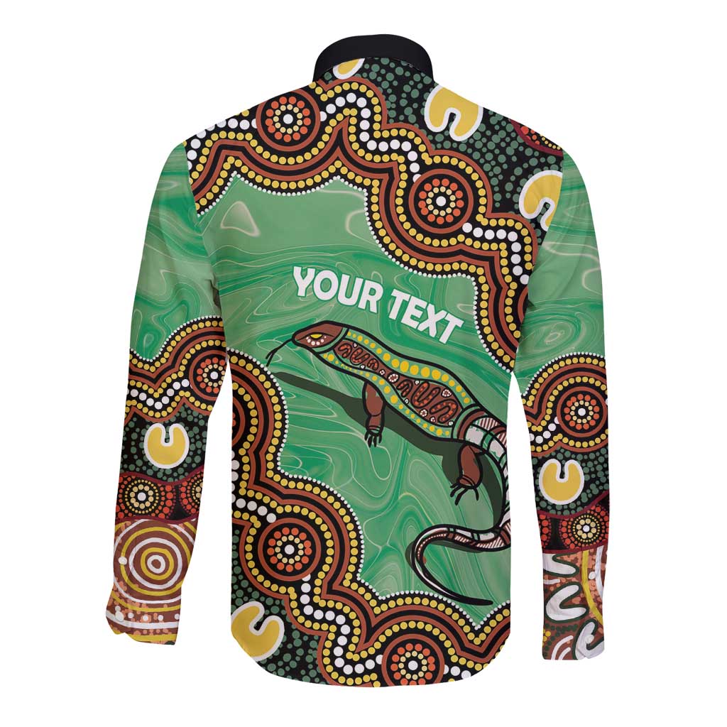 Personalised Australia Goanna NAIDOC Week 2026 Long Sleeve Button Shirt 50 Years of Deadly Aboriginal Art