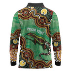 Personalised Australia Goanna NAIDOC Week 2026 Long Sleeve Polo Shirt 50 Years of Deadly Aboriginal Art