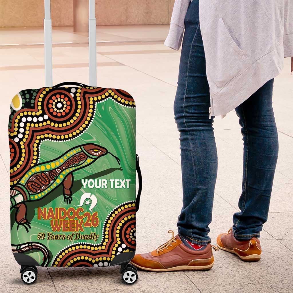 Personalised Australia Goanna NAIDOC Week 2026 Luggage Cover 50 Years of Deadly Aboriginal Art
