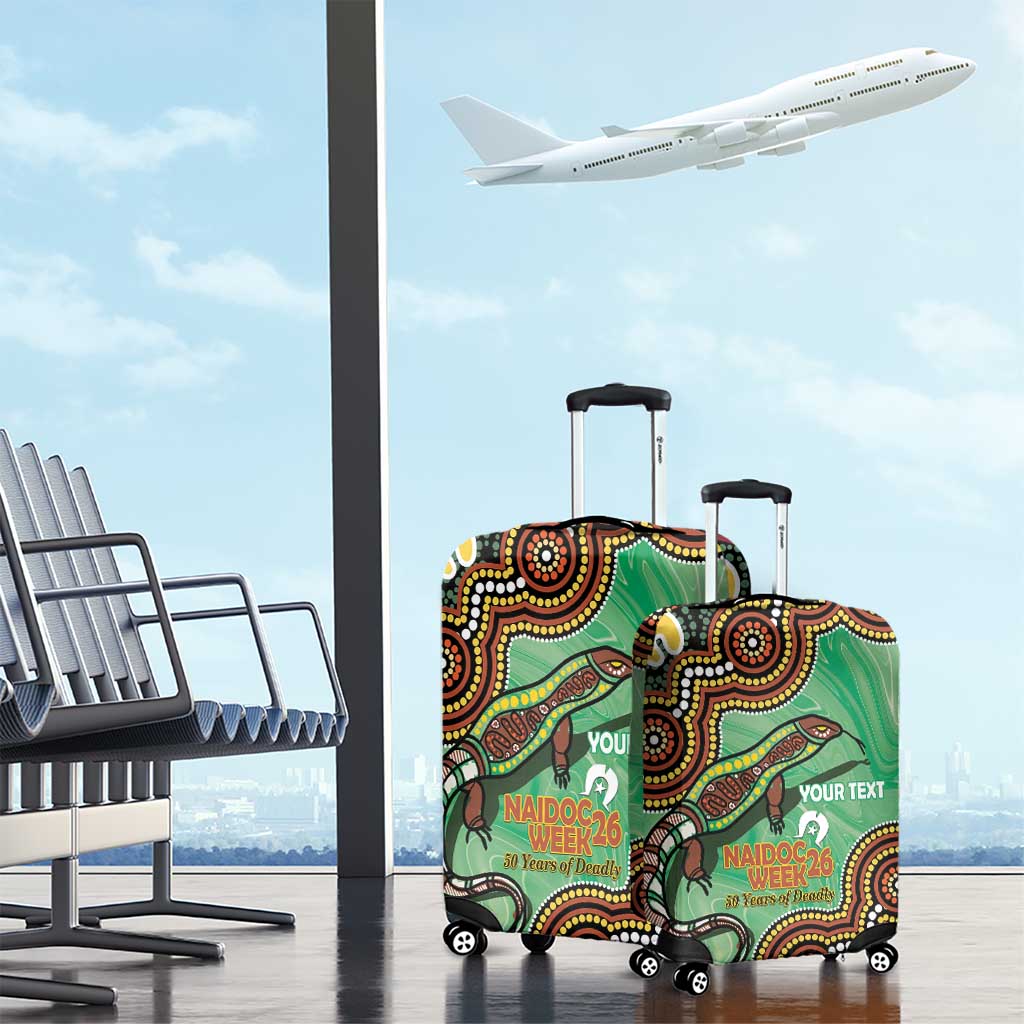 Personalised Australia Goanna NAIDOC Week 2026 Luggage Cover 50 Years of Deadly Aboriginal Art