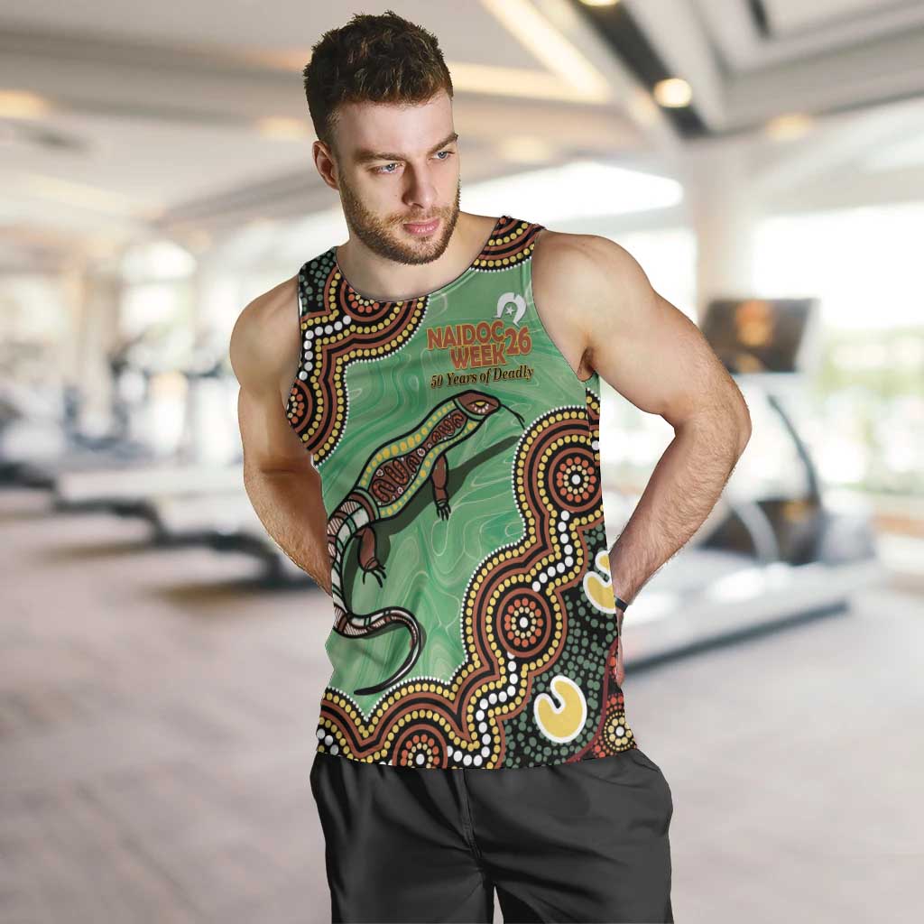 Personalised Australia Goanna NAIDOC Week 2026 Men Tank Top 50 Years of Deadly Aboriginal Art