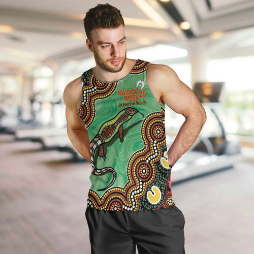 Personalised Australia Goanna NAIDOC Week 2026 Men Tank Top 50 Years of Deadly Aboriginal Art